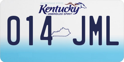 KY license plate 014JML