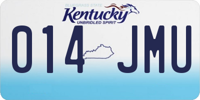 KY license plate 014JMU