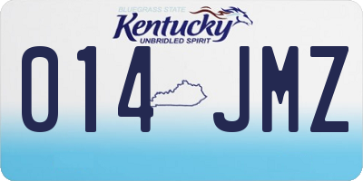 KY license plate 014JMZ