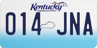 KY license plate 014JNA