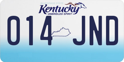 KY license plate 014JND