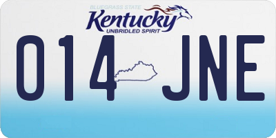 KY license plate 014JNE