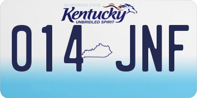 KY license plate 014JNF