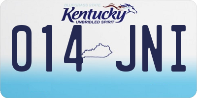 KY license plate 014JNI