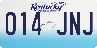 KY license plate 014JNJ