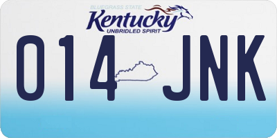 KY license plate 014JNK