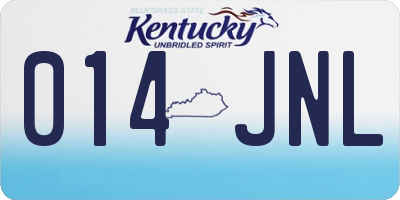 KY license plate 014JNL