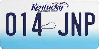 KY license plate 014JNP
