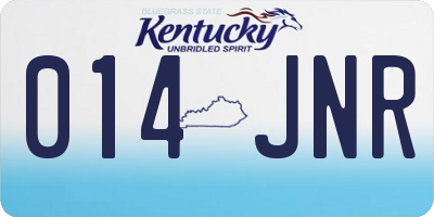 KY license plate 014JNR