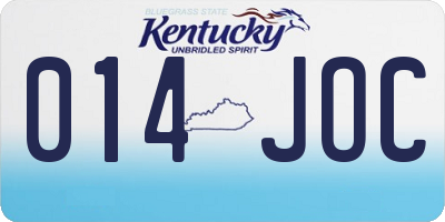 KY license plate 014JOC