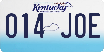 KY license plate 014JOE