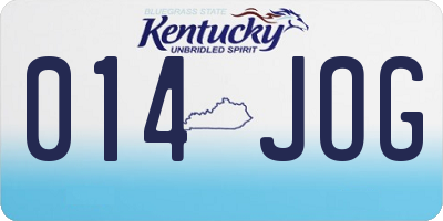 KY license plate 014JOG
