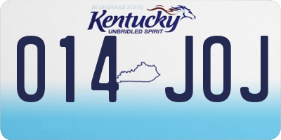 KY license plate 014JOJ