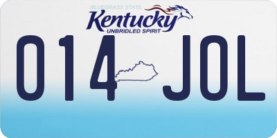 KY license plate 014JOL