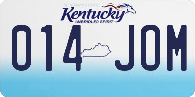 KY license plate 014JOM