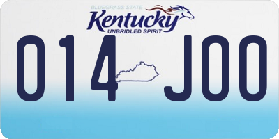 KY license plate 014JOO