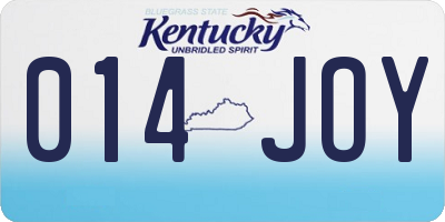 KY license plate 014JOY
