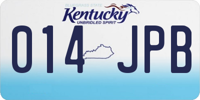 KY license plate 014JPB