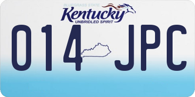 KY license plate 014JPC