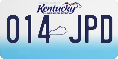 KY license plate 014JPD