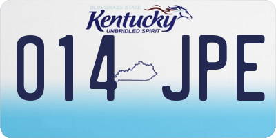 KY license plate 014JPE