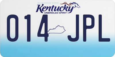KY license plate 014JPL
