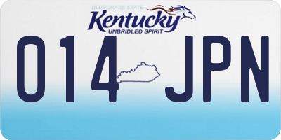 KY license plate 014JPN