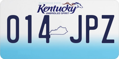 KY license plate 014JPZ