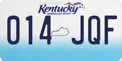 KY license plate 014JQF