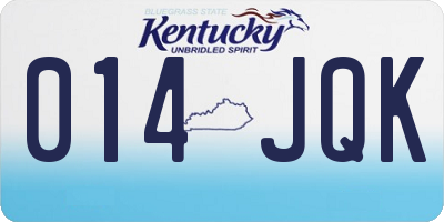 KY license plate 014JQK