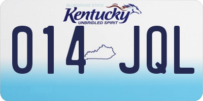 KY license plate 014JQL