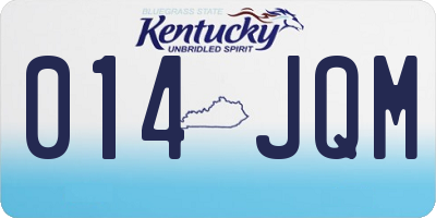 KY license plate 014JQM