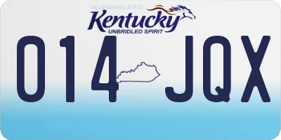 KY license plate 014JQX
