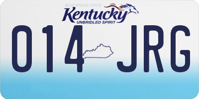 KY license plate 014JRG