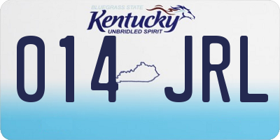 KY license plate 014JRL