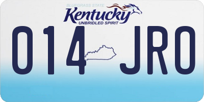 KY license plate 014JRO
