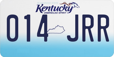 KY license plate 014JRR