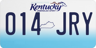 KY license plate 014JRY