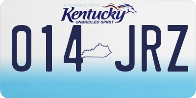KY license plate 014JRZ
