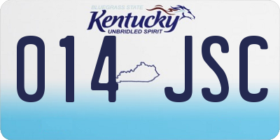 KY license plate 014JSC