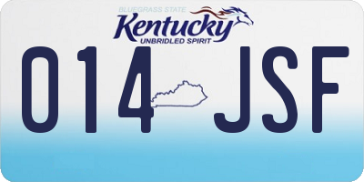 KY license plate 014JSF
