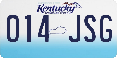 KY license plate 014JSG