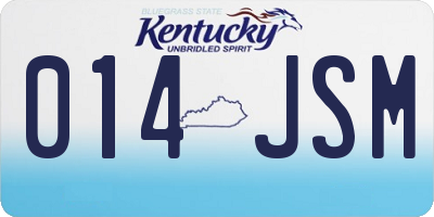 KY license plate 014JSM