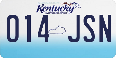 KY license plate 014JSN