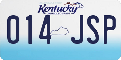 KY license plate 014JSP