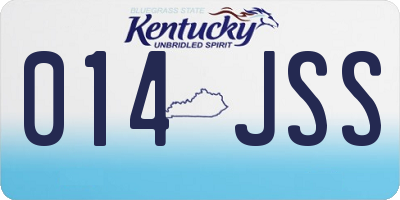 KY license plate 014JSS