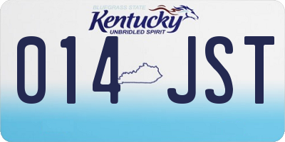 KY license plate 014JST