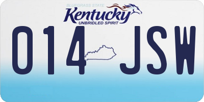 KY license plate 014JSW