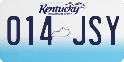 KY license plate 014JSY