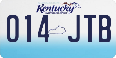 KY license plate 014JTB